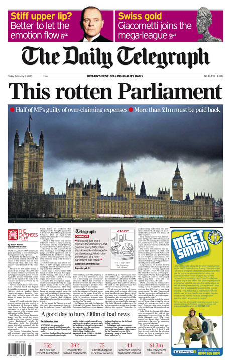 Mps Expenses A Tale Of Two Front Pages Media The Guardian