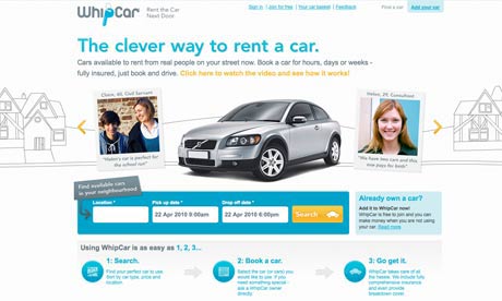 WhipCar allows you to rent your car to your neighbours