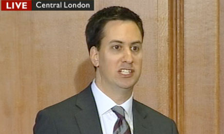 Ed Miliband speaks at his press conference on 10 January 2011