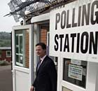 Nick Clegg leaves the Hall Park Centre after casting his vote in the AV referendum