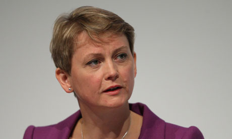 Yvette Cooper speaking at the Labour conference