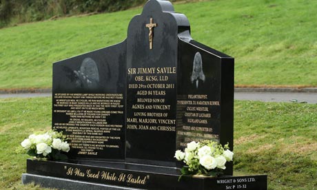 Library image of Jimmy Savile's headstone
