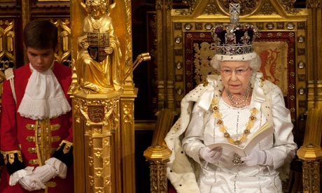 The Queen delivers her speech in the House of Lords