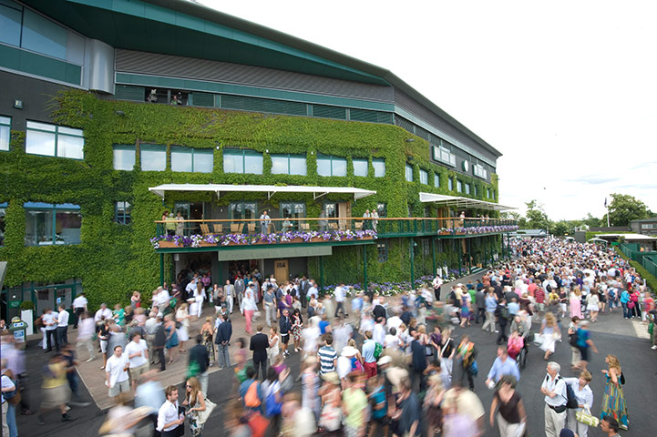 Wimbledon photo book: Crowds swarm around in front of centre court