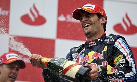 Celebrated: German GP winner Webber