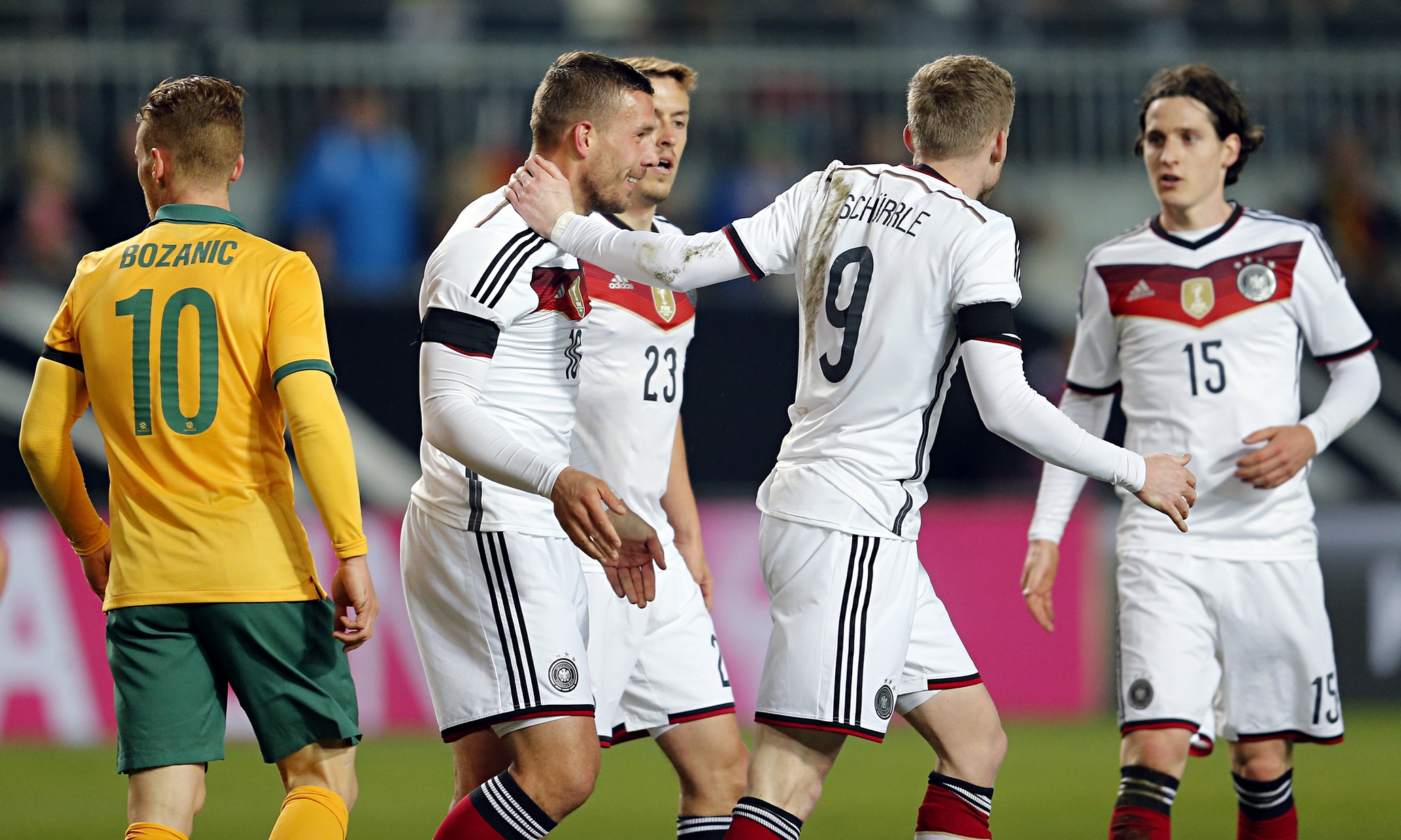 Lukas Podolski’s equaliser saves Germany’s blushes against Australia