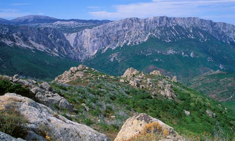Supramonte and Gennergentu Mountains near Dorgali, Sardinia, Italy, Europe