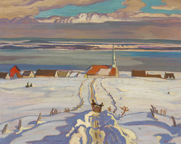 Canada: Winter Quebec painting