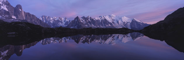 France The Panoramas: France The Panoramas: Mont Blanc seen from the Lac des Cheserys