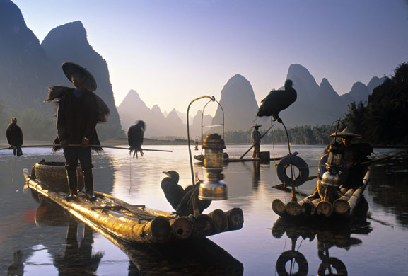 Decade destinations: Cormorant fishermen, Li River, Yangshuo, Guangxi, China