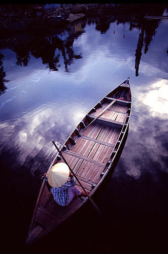 Pictures of the year: Woman in boat in Vietnam