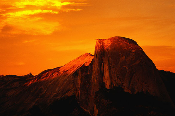 US National Parks: Half Dome at sunset, Yosemite National Park, California, USA