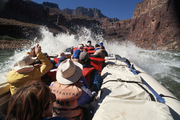 US National Parks: Rafting on Colorado River Rapids, Grand Canyon, Arizona, USA