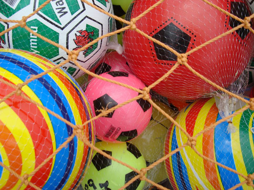 Staycation picture map : Beach balls in Wales