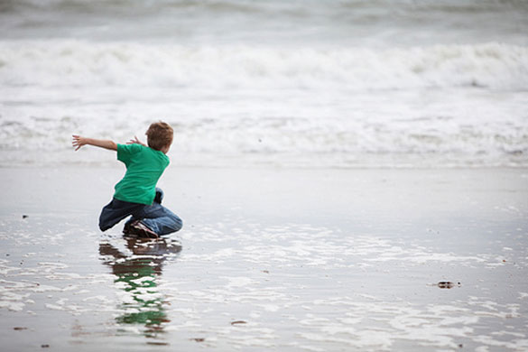 Staycation picture map: Skimming stones at Port Eynon beach on the Gower