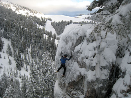 Ice Park Teton: Ice climber in Teton