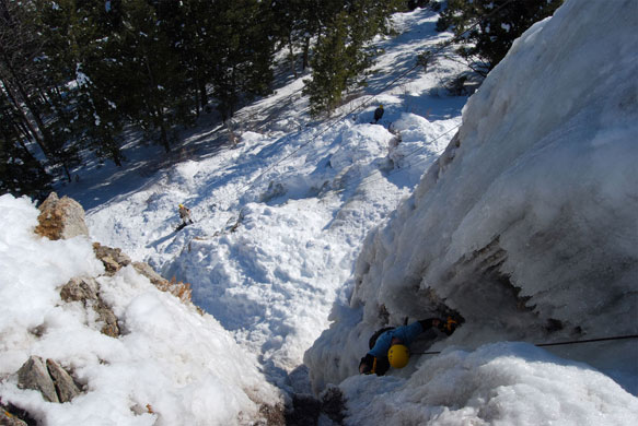 Ice Park Teton: Central gully of KB wall, Teton ice park