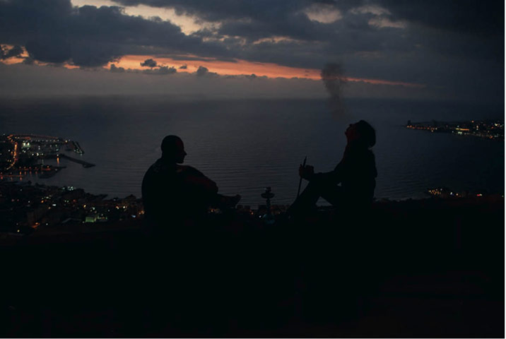 Lebenon: Couples line the road down to Jounieh Bay, Lebanon