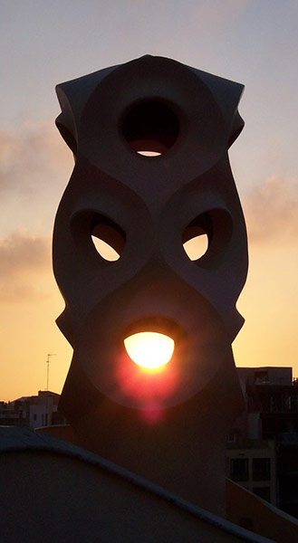 Been there comp Dec 2010: Gaudi's chimneys, Casa Mila in Barcelona