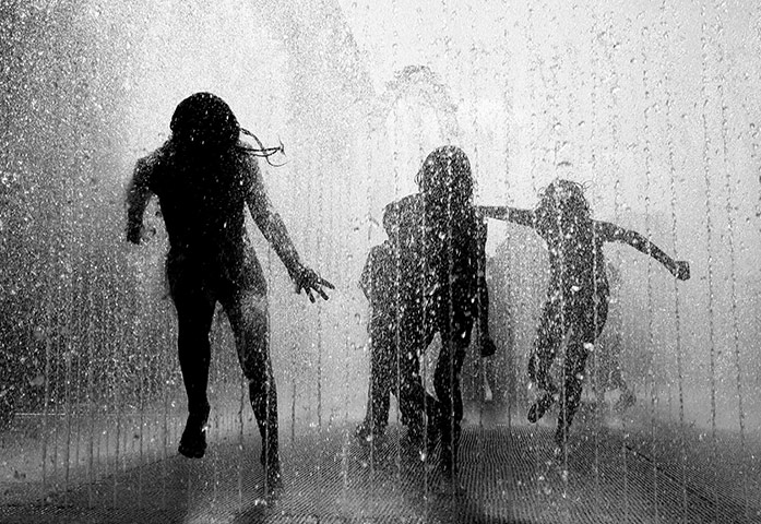 Been there July 2010: Playing in the fountains on the Southbank, London