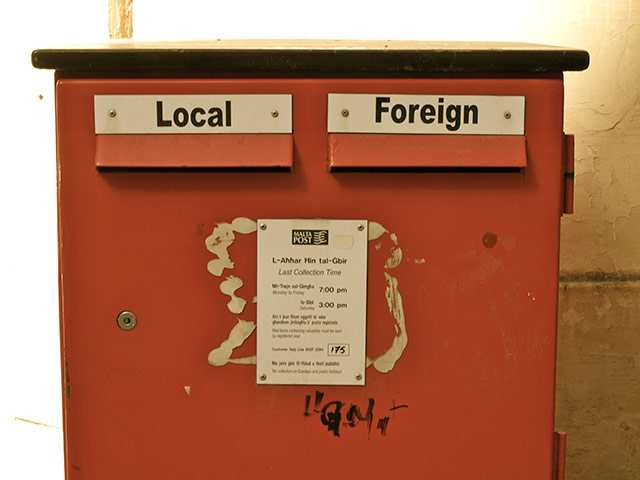 August Been there comp: Maltese postbox
