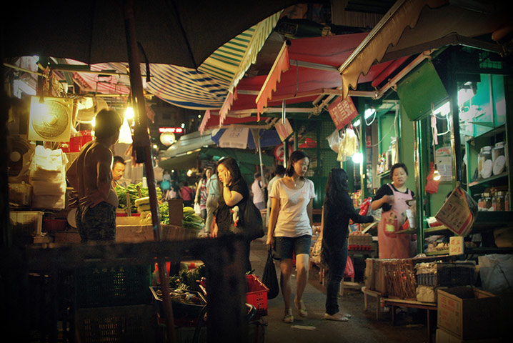 BT Flickr group Oct 2012: Graham Street Market at night, Hong Kong