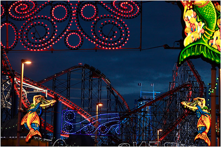 Blackpool Illuminations: Big One rollercoaster at Blackpool Pleasure Beach