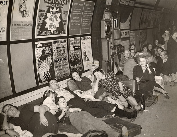 People sleeping on tube during second world war