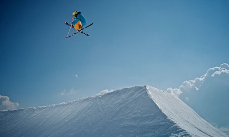 skiing in Laax, Switzerland