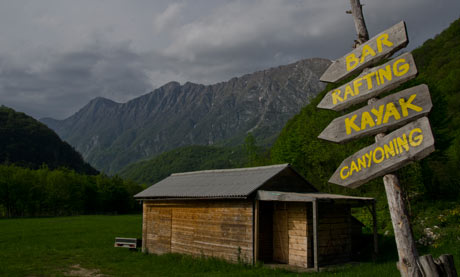 Sign advertising outdoor pursuits in Soca valley