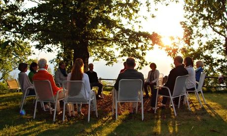 A meditation session at Sass da Grüm